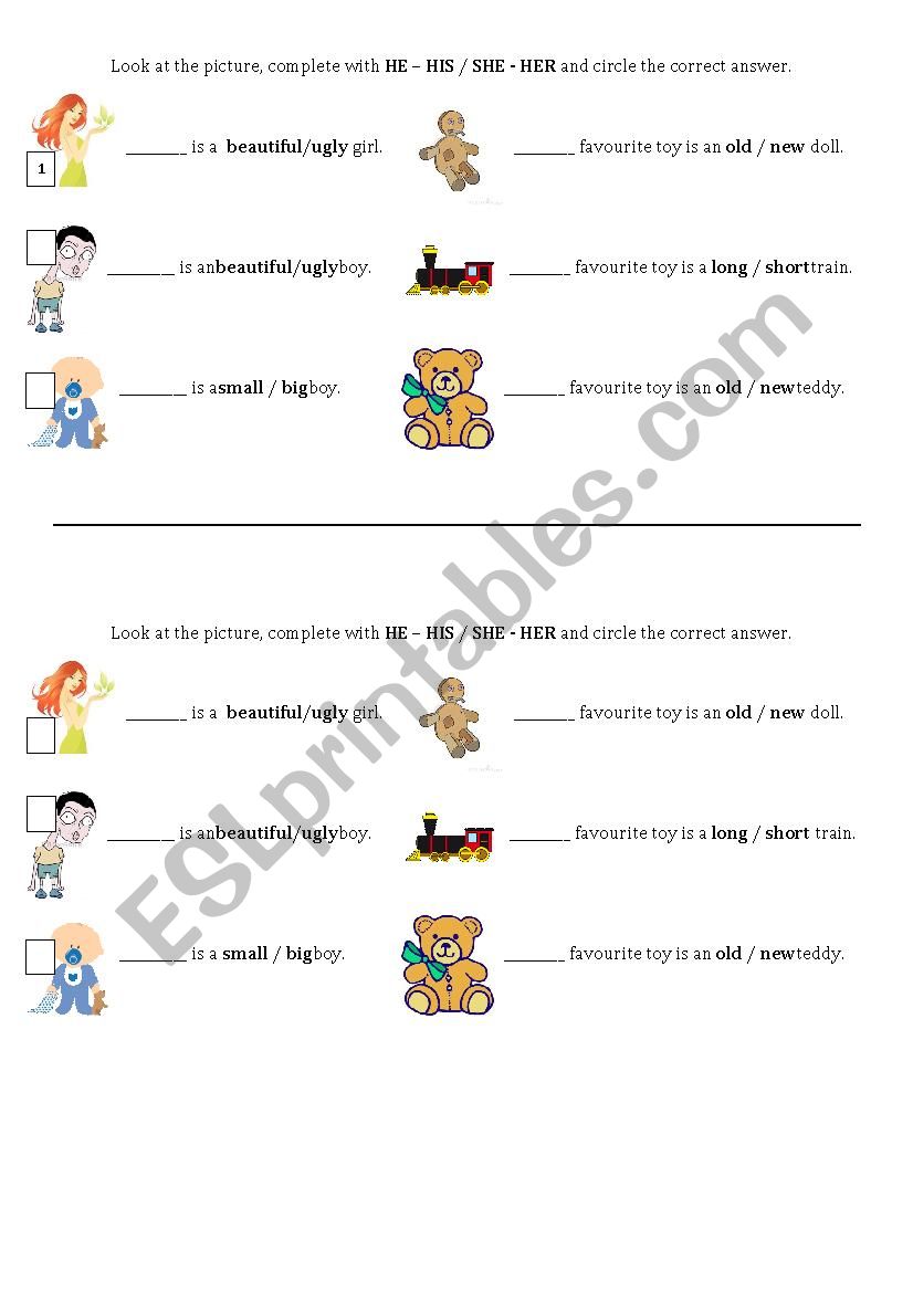 His - Her worksheet