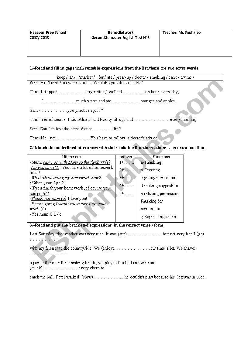 mid semester 2 test 2 worksheet