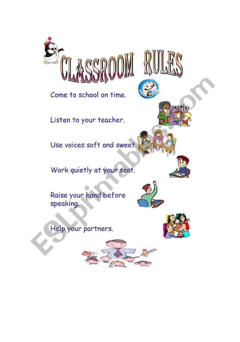 Classroom rules worksheet