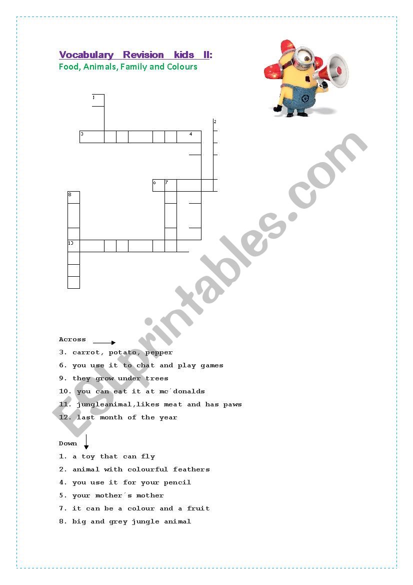  General Vocabulary Revision worksheet