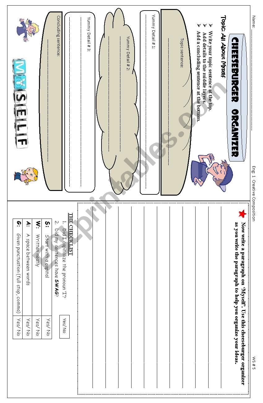 creative writing through cheeseburger organizer