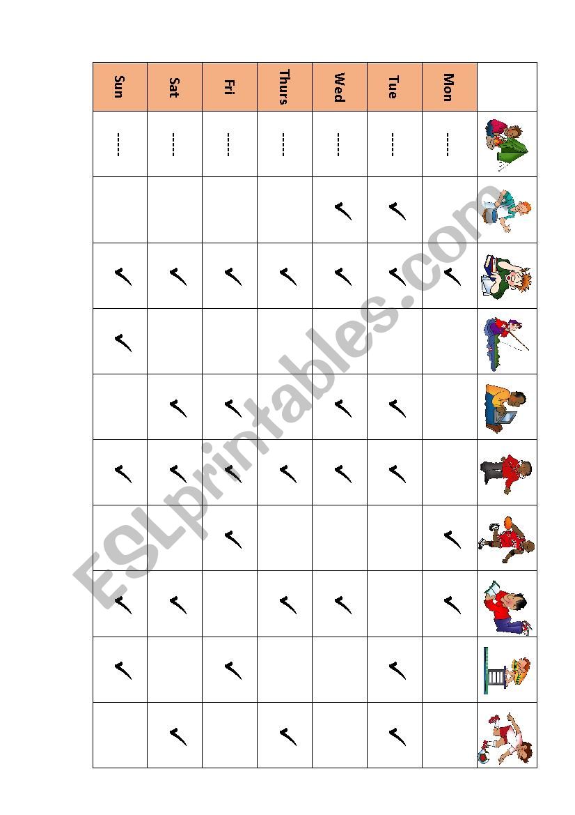 Peters Schedule worksheet