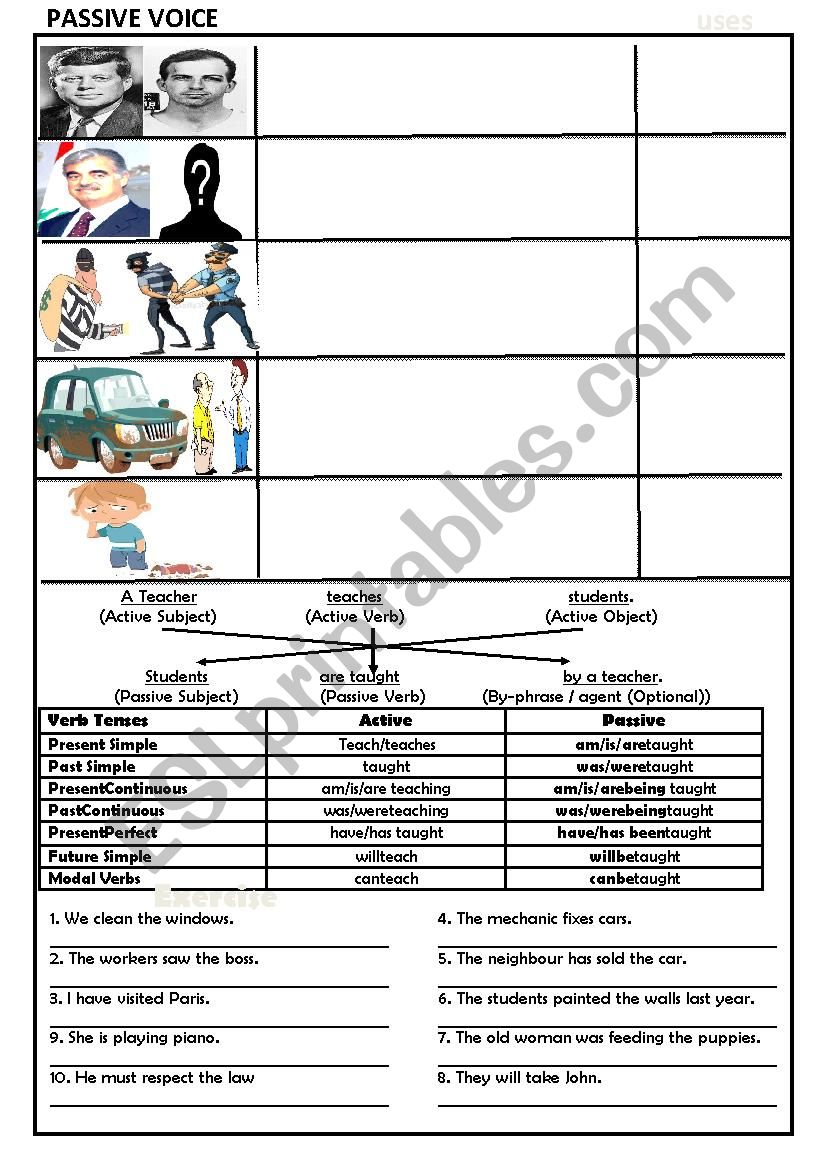 passive voice worksheet