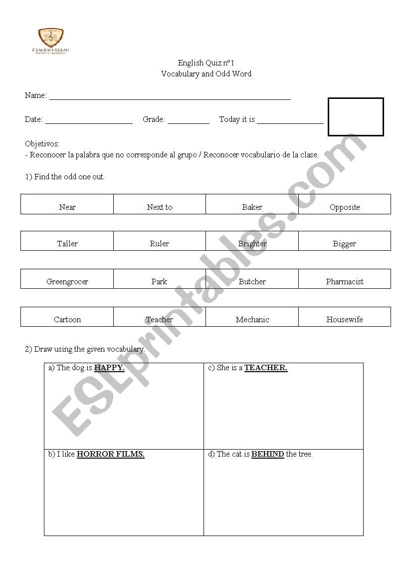 Odds worksheet