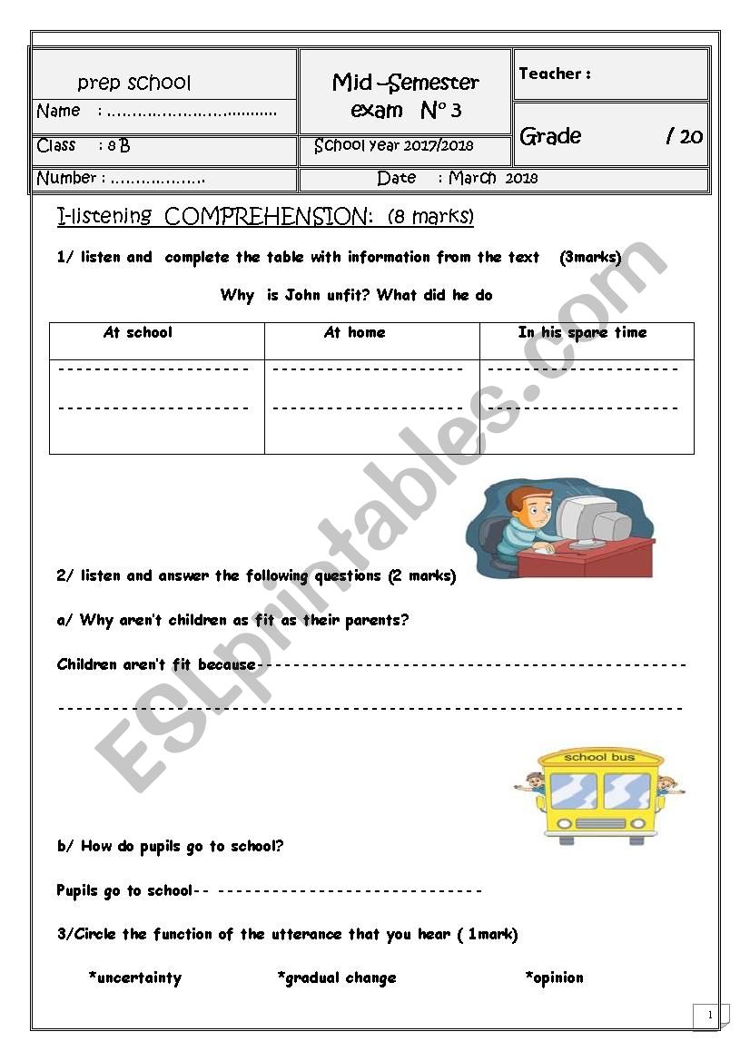 8th mid term 2 worksheet