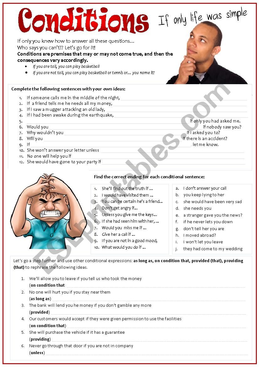 CONDITIONS worksheet