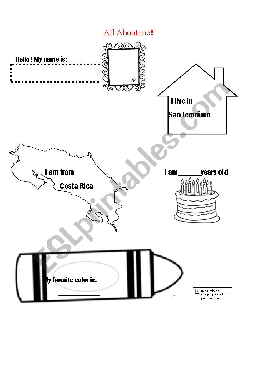 ALL ABOUT ME! worksheet