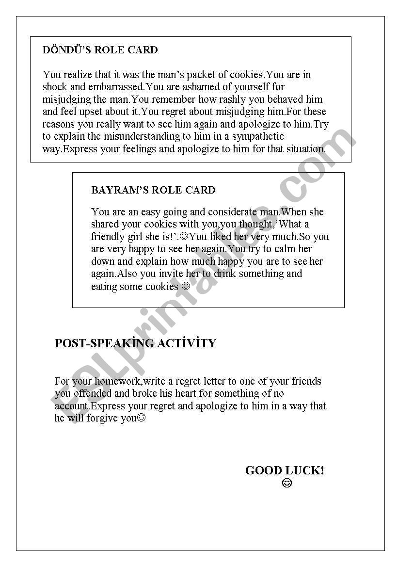 Speaking worksheet