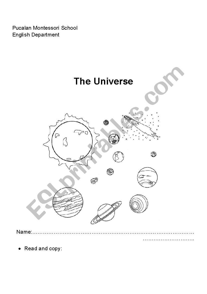 The Universe worksheet