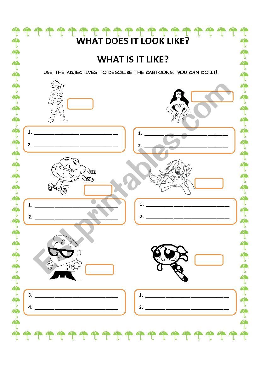 Adjectives worksheet