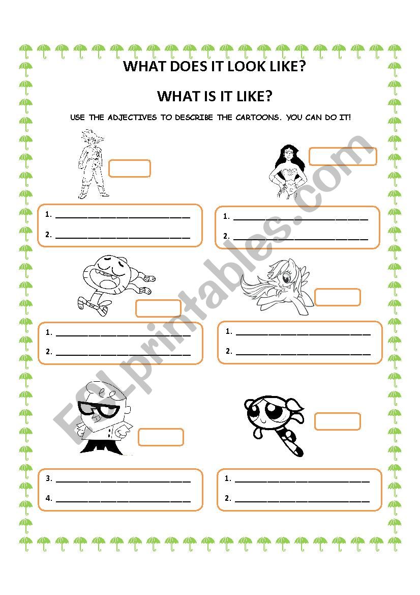 Adjectives worksheet