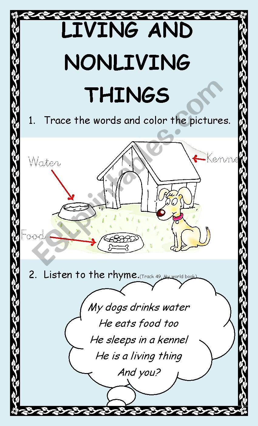 Living things and non living things part 2 - ESL worksheet by San ...