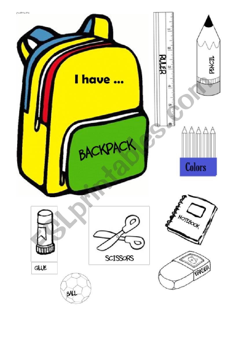 Whats in your bag? worksheet