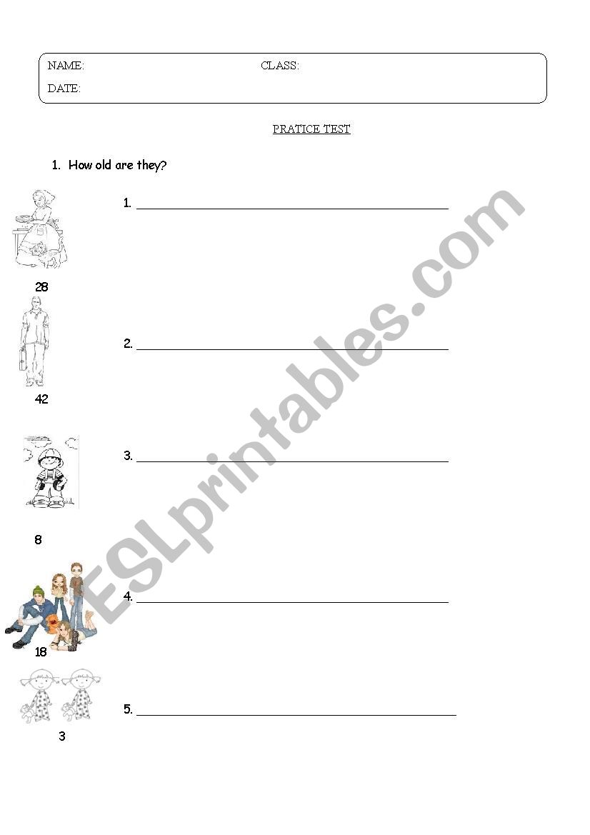 practice test worksheet