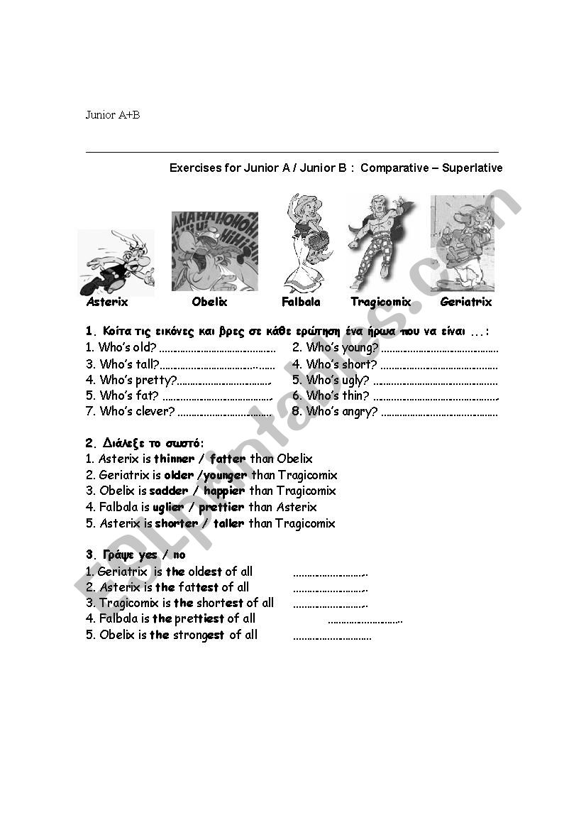 comparative superlative worksheet