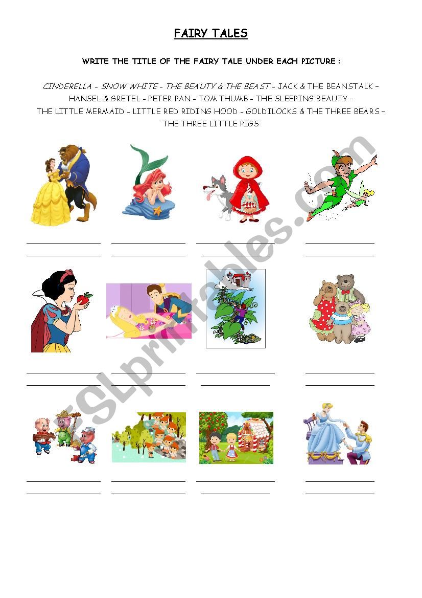 Fairy Tales Vocabulary worksheet