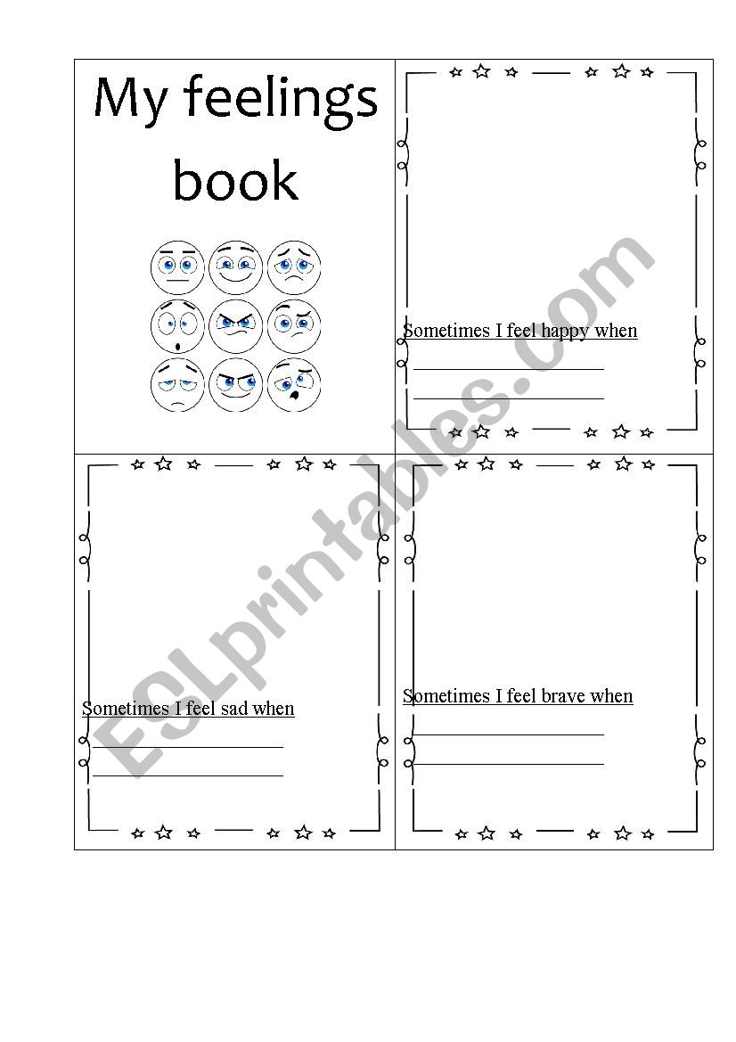 Feeling minibook worksheet