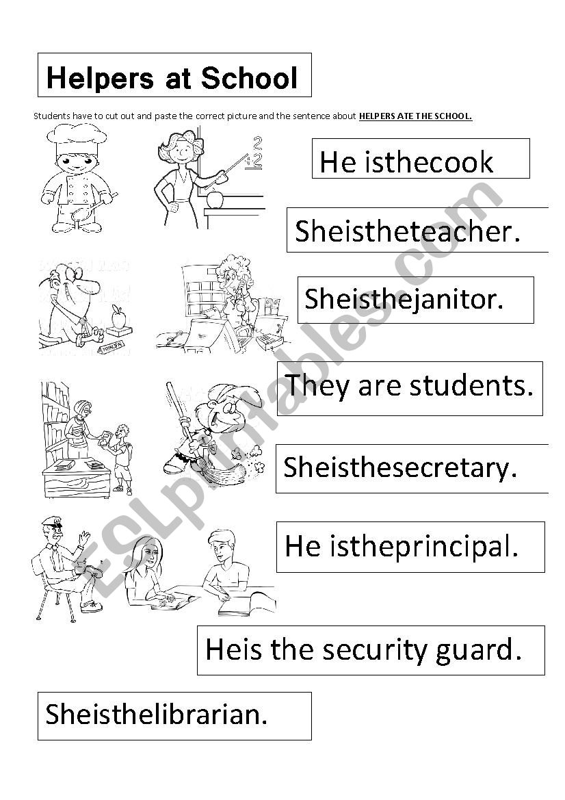 HELPERS AT SCHOOL worksheet