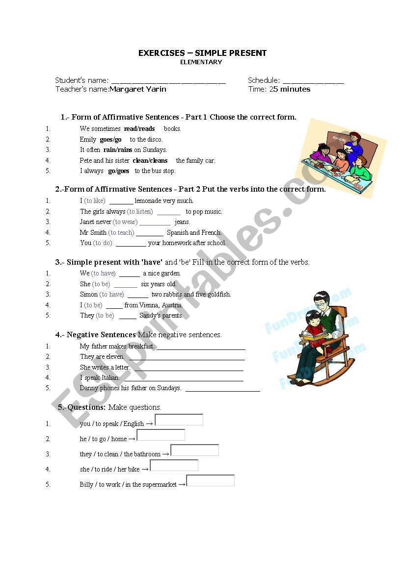 SimplePresent worksheet