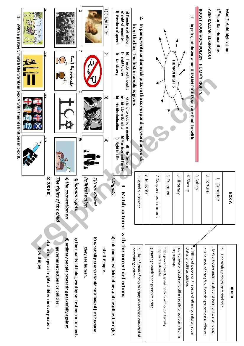 HUMAN RIGHTS worksheet