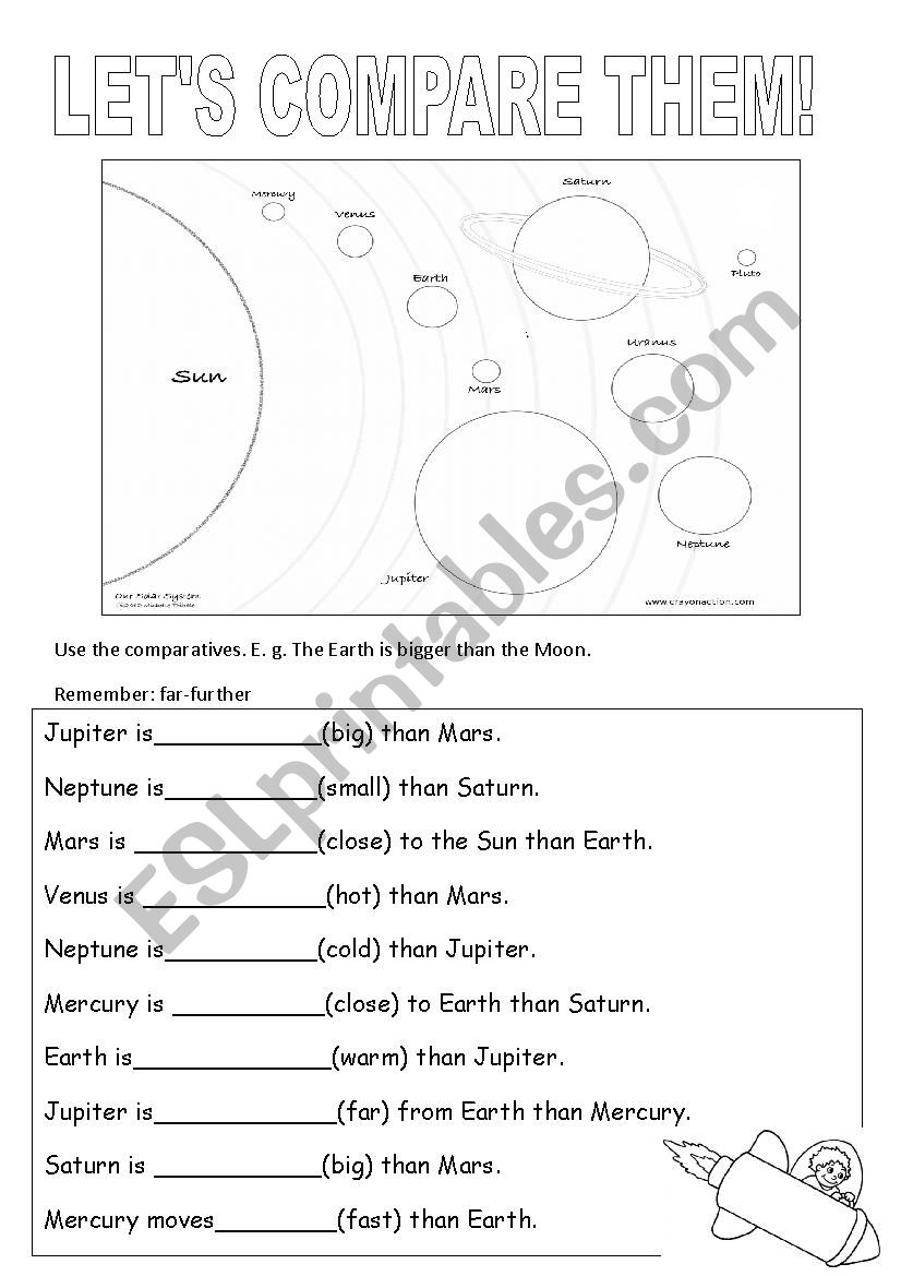 Comparing planets worksheet