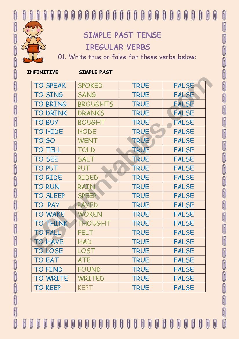 Simple Past Tense worksheet