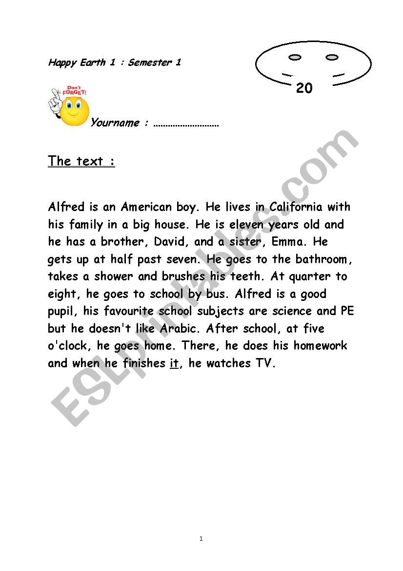  7th form reading comprehension