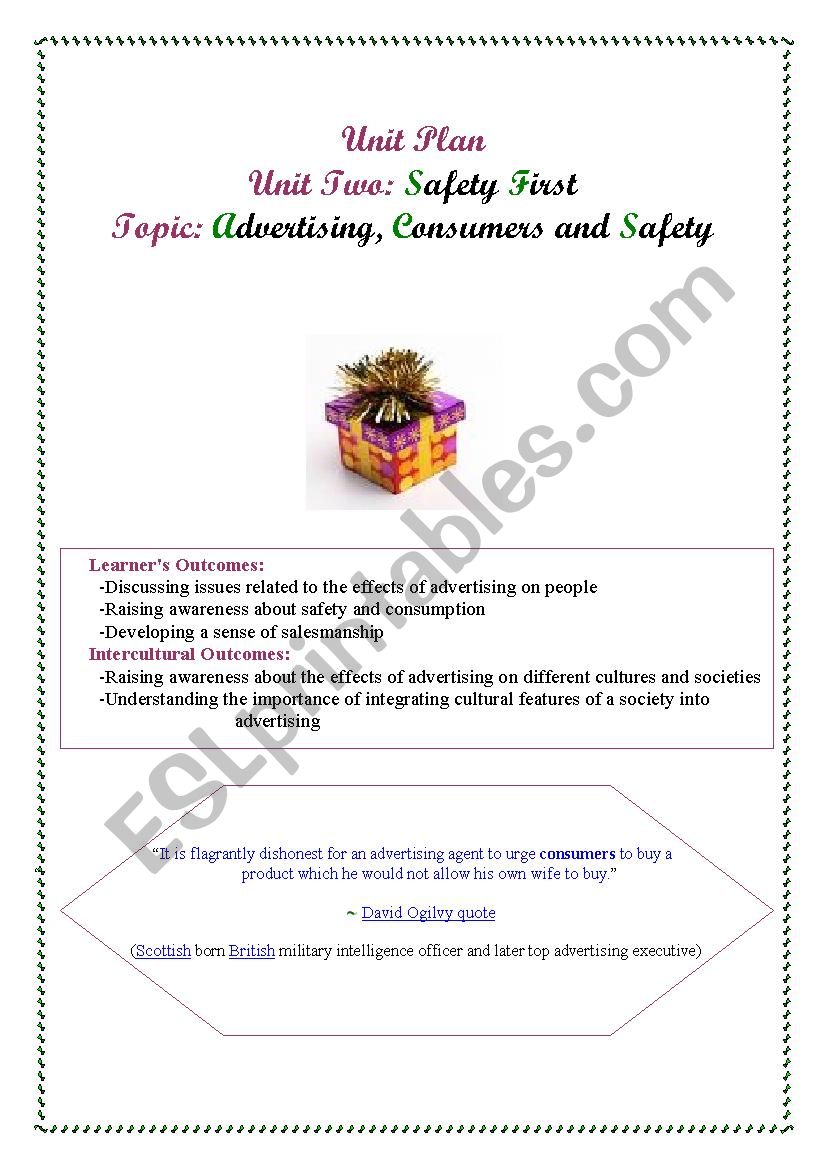 consumer and safety worksheet