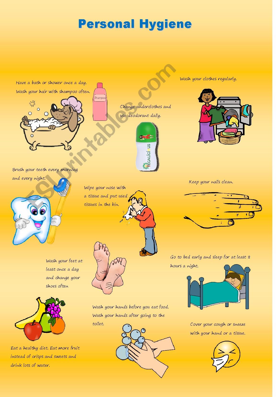 Personal Hygiene Poster worksheet