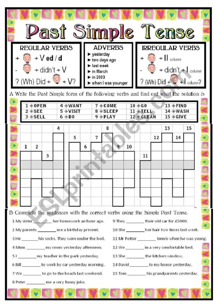 PAST SIMPLE TENSE worksheet