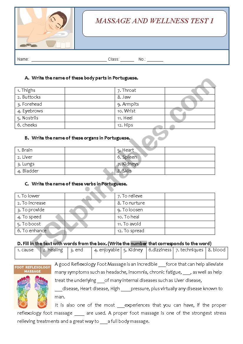  Massage and wellness - Test 1