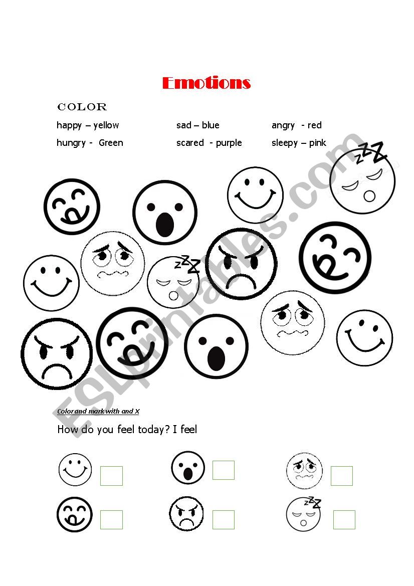 Emotions  worksheet