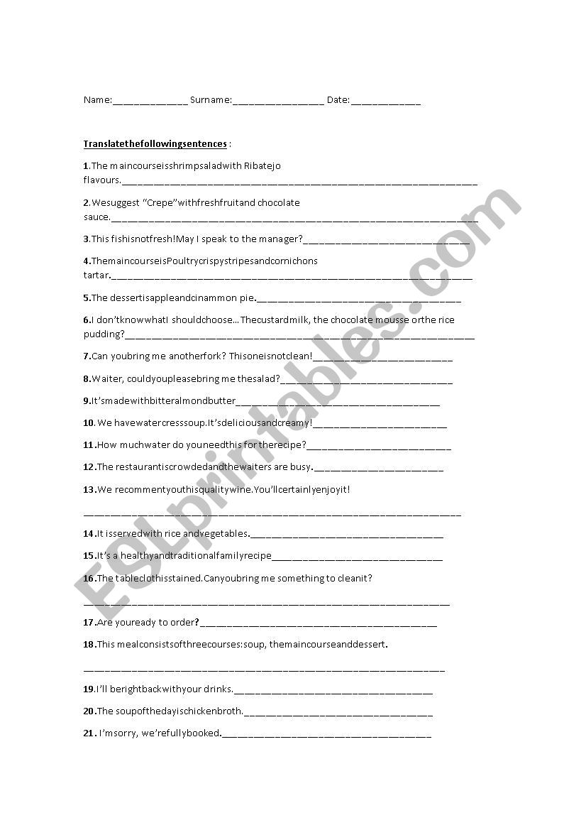 Translation_worksheet_on_Restaurants_TechnicalEnglish