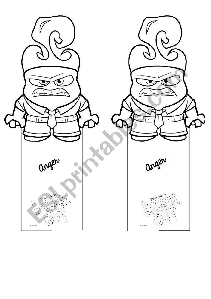 INSIDE OUT bookmark templates feelings and emotions