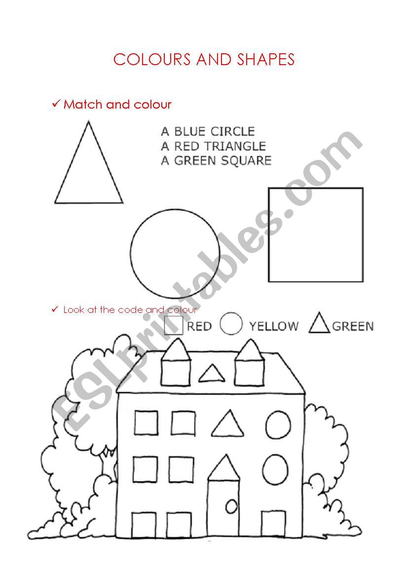 colours and shapes worksheet