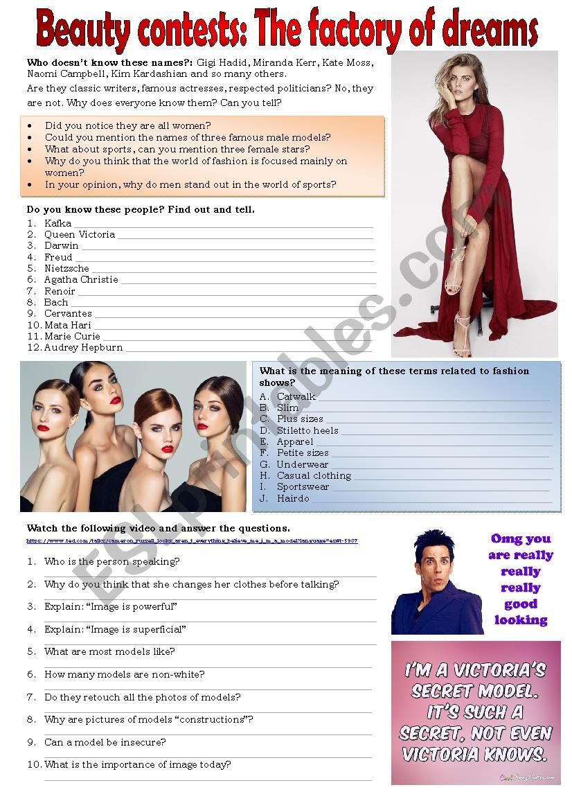 MODELS & BEAUTY TODAY worksheet