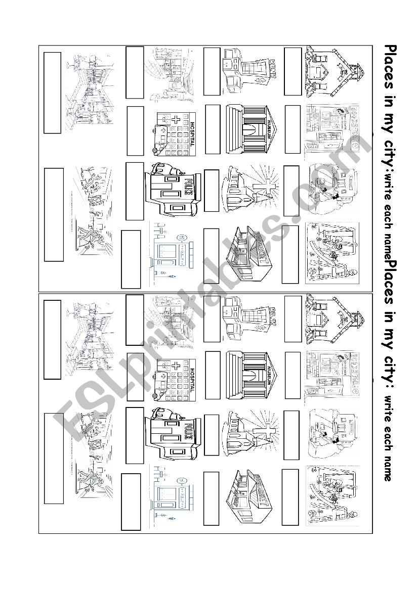 places in my city worksheet