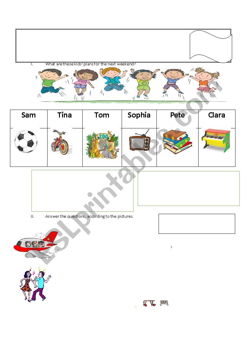 test about going to and countable and uncountable nouns