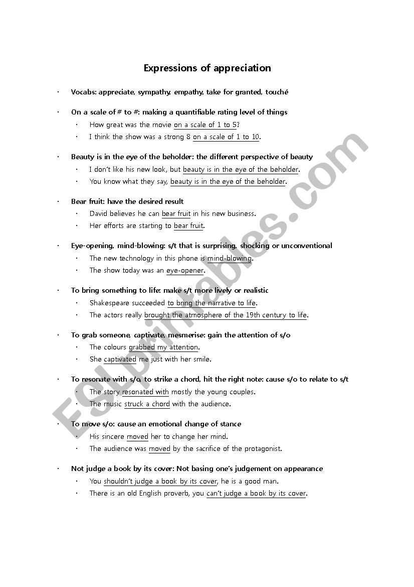 Music related idioms worksheet