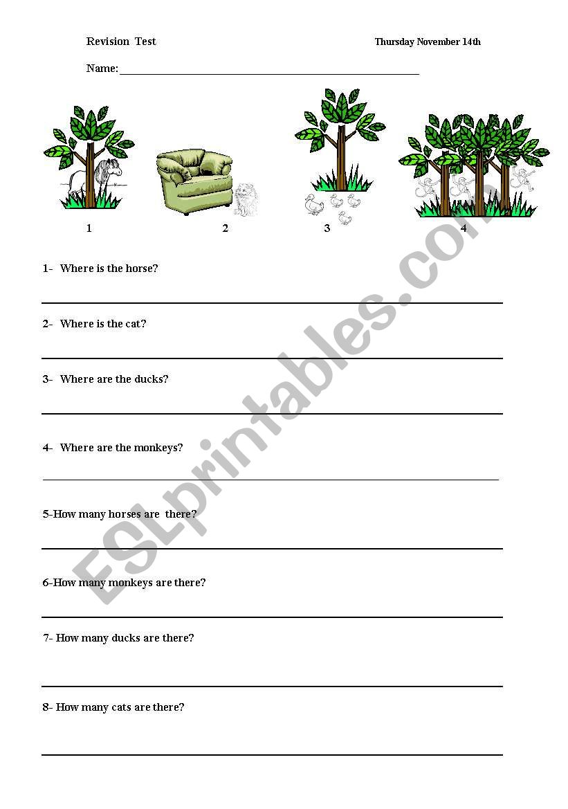 Prepositions worksheet