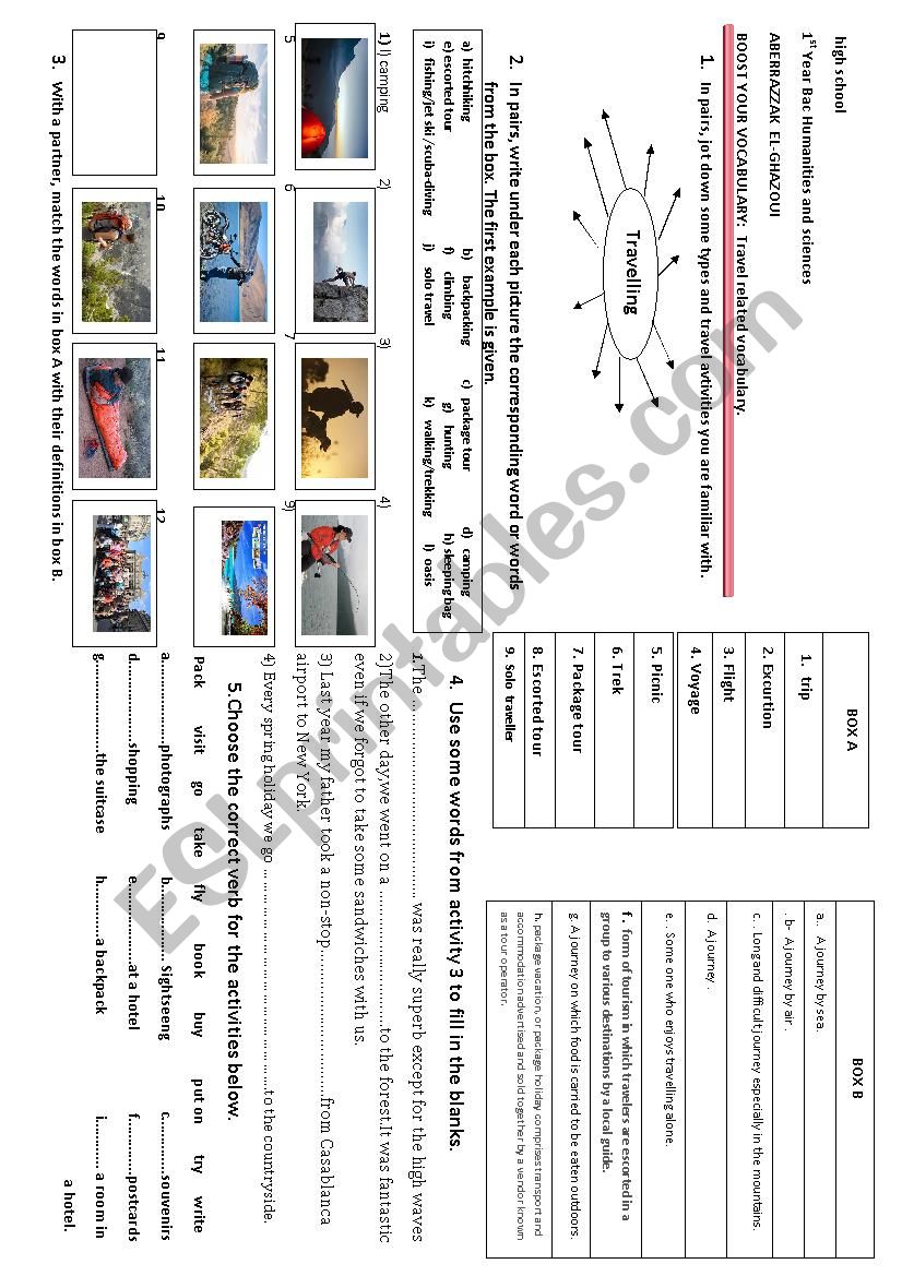 voc related to travel and holiday