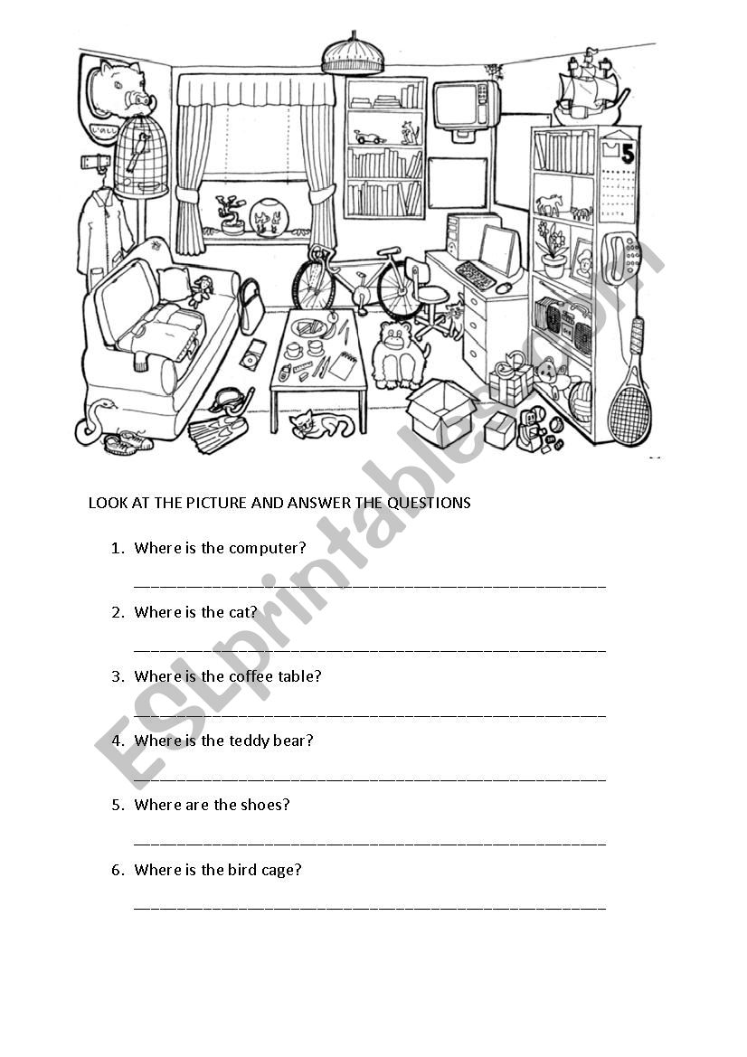 prepositions of place worksheet