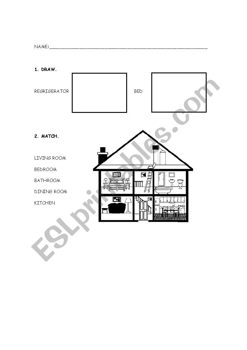 ROOMS OF THE HOUSE worksheet