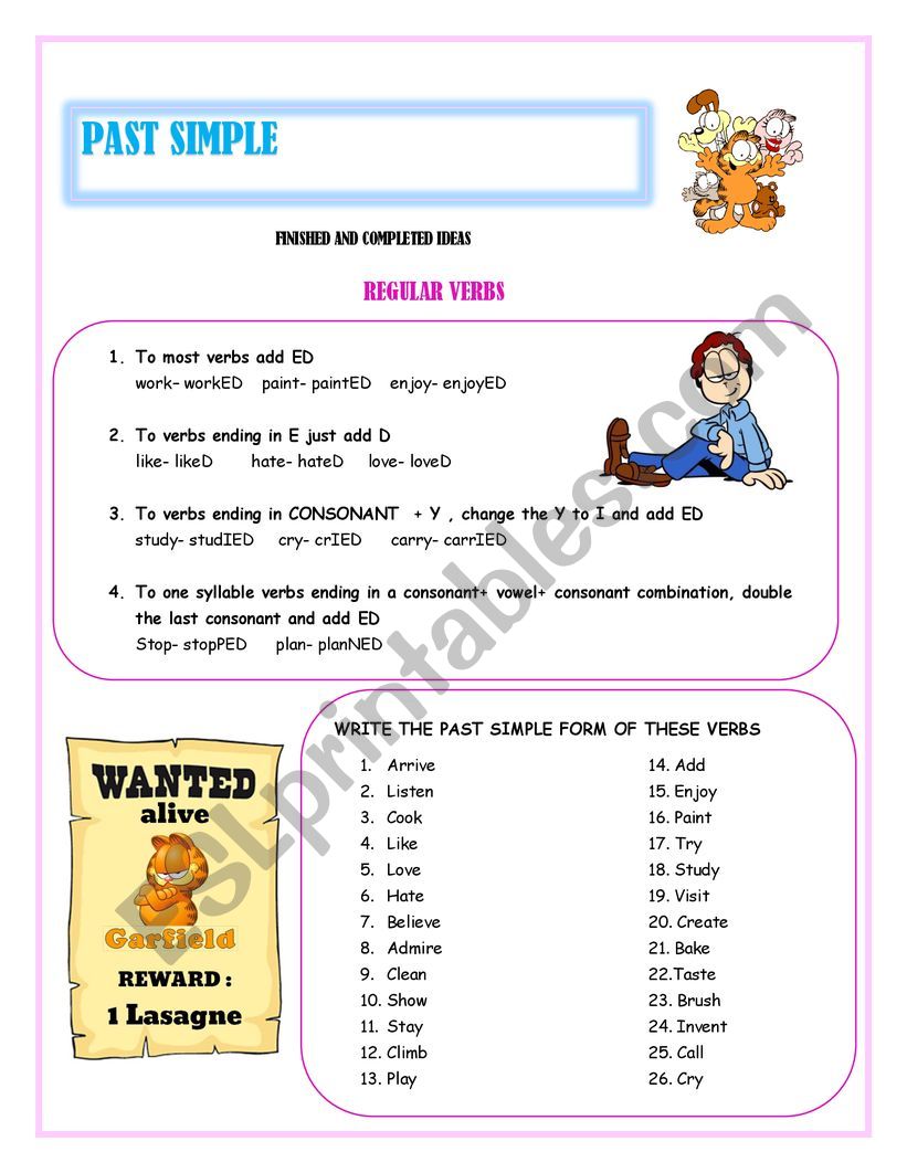 PAST SIMPLE REGULAR AND IRREGULAR VERBS