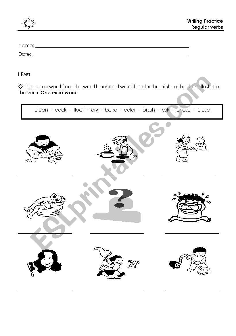 Regular verbs worksheet worksheet