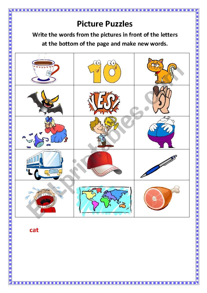 Picture Puzzles worksheet