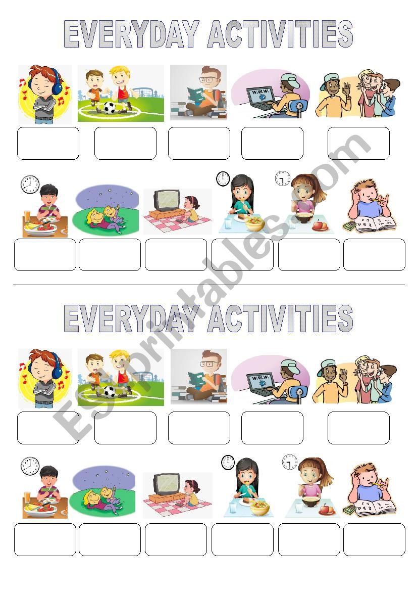 Everyday activities worksheet