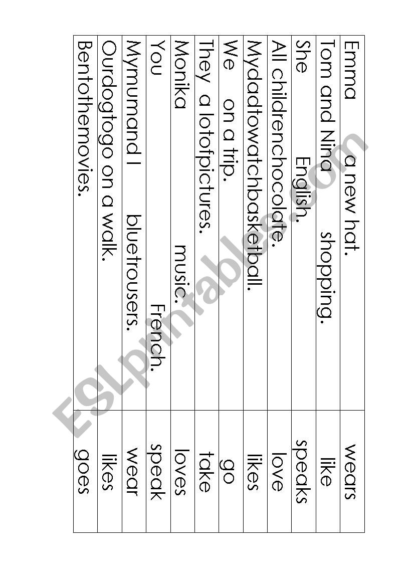 present simple activity worksheet