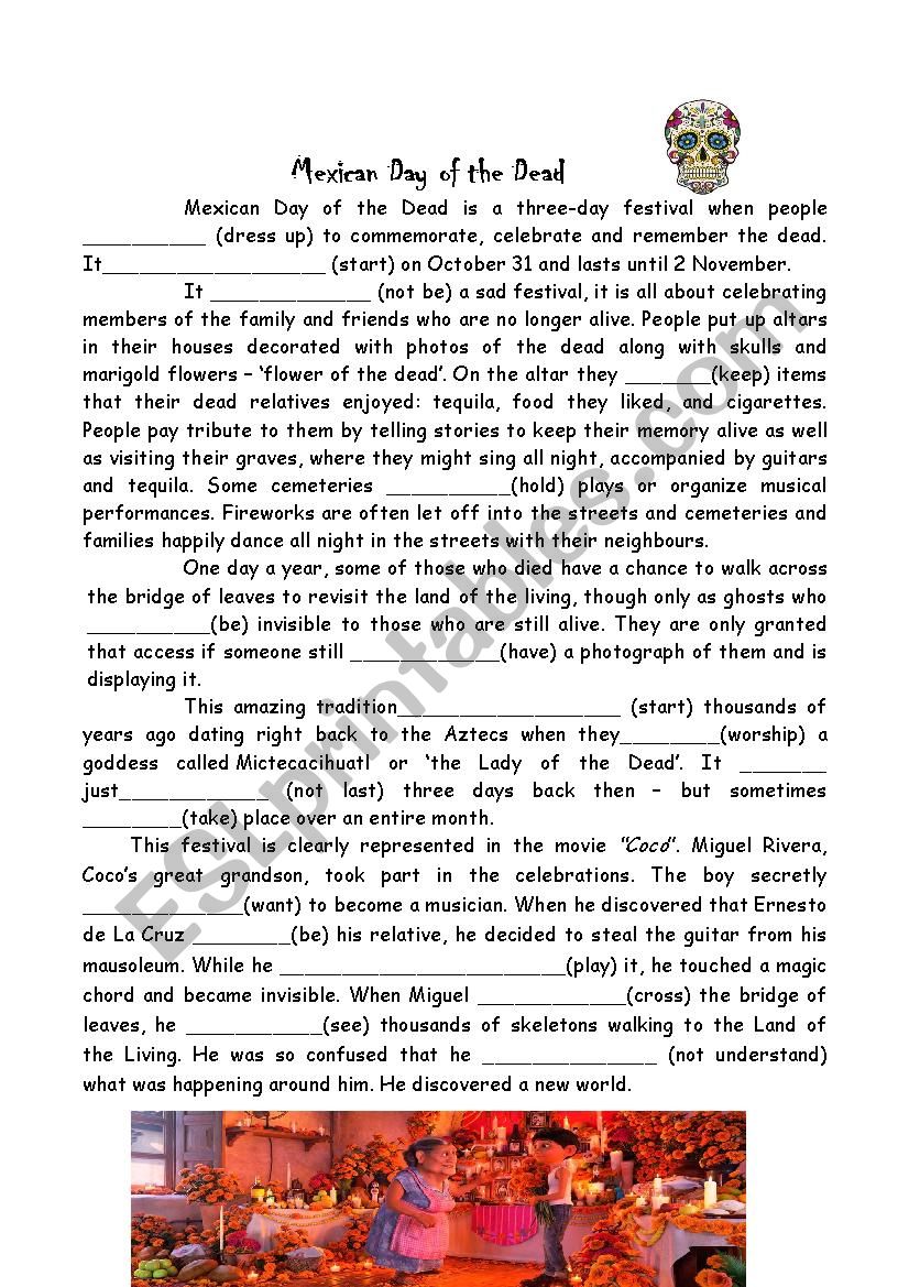 The Day of the Dead worksheet