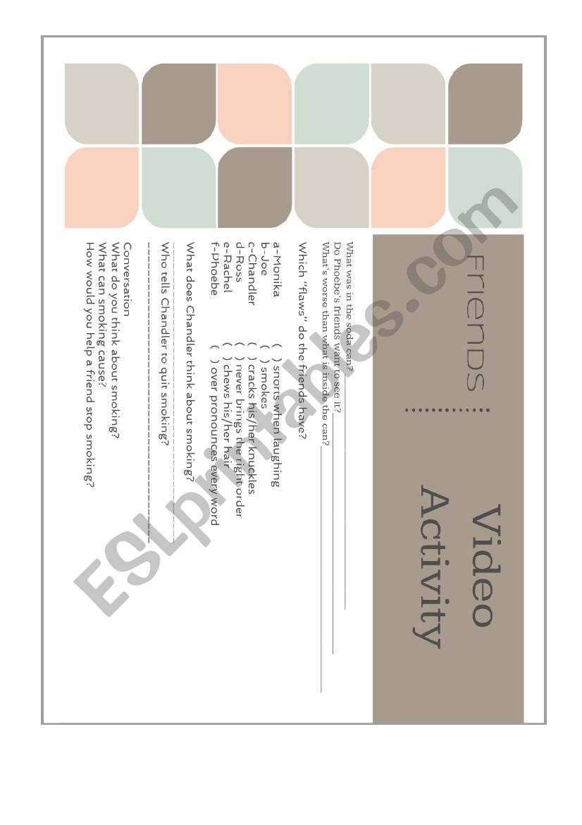 Friend worksheet